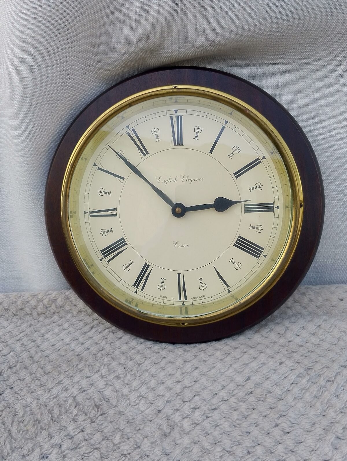Brass Wall Clock Wooden Brass Wall Clock - Image 1