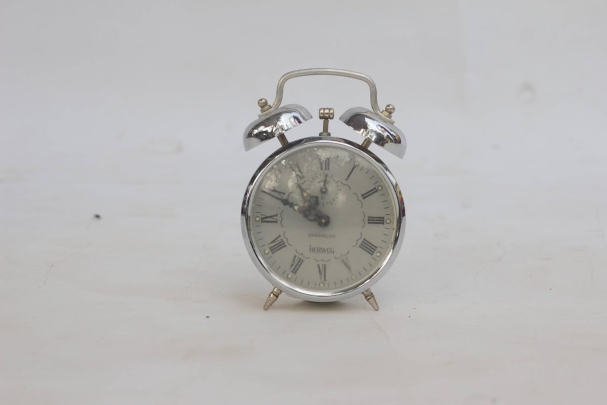 Silver Twin Bell Alarm Clock - Image 1