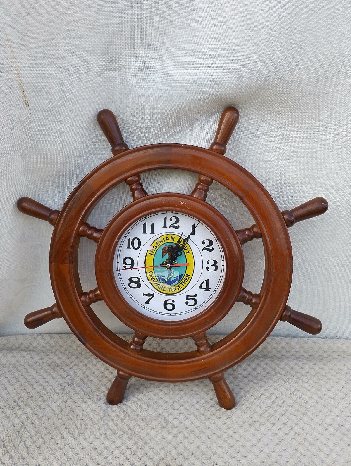 Vintage Wooden Wheel Clock Vintage Wooden Wheel Clock - Image 1