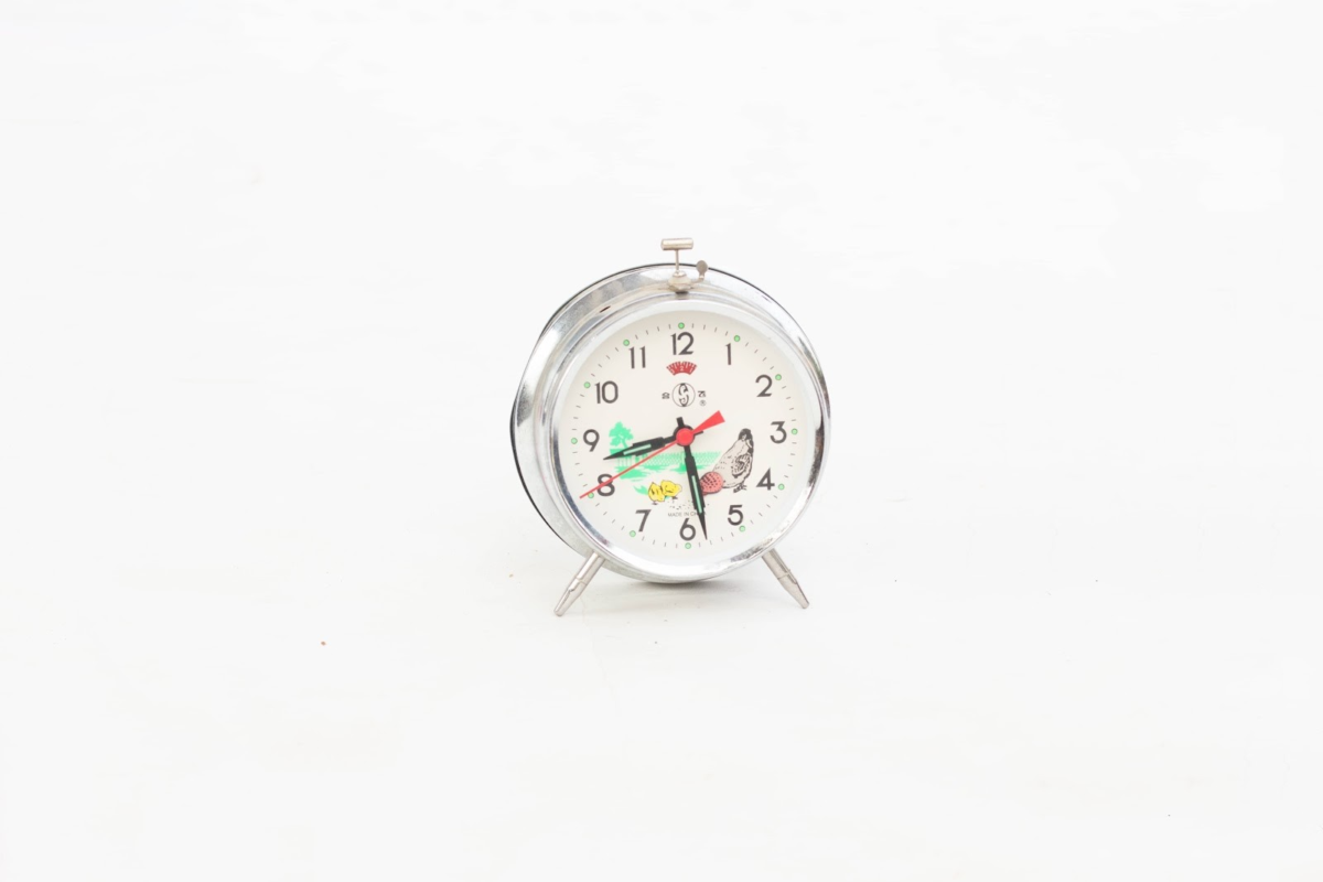 White Silver Alarm Clock White Silver Alarm Clock - Image 1