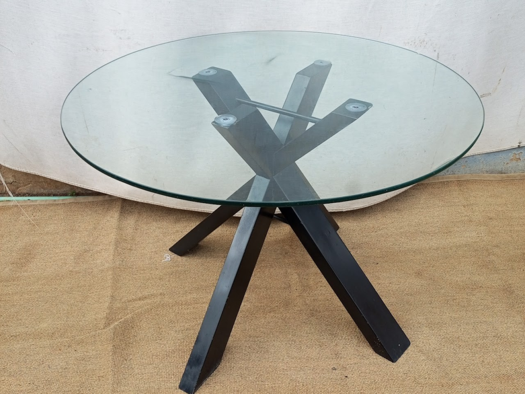 Glass dining table