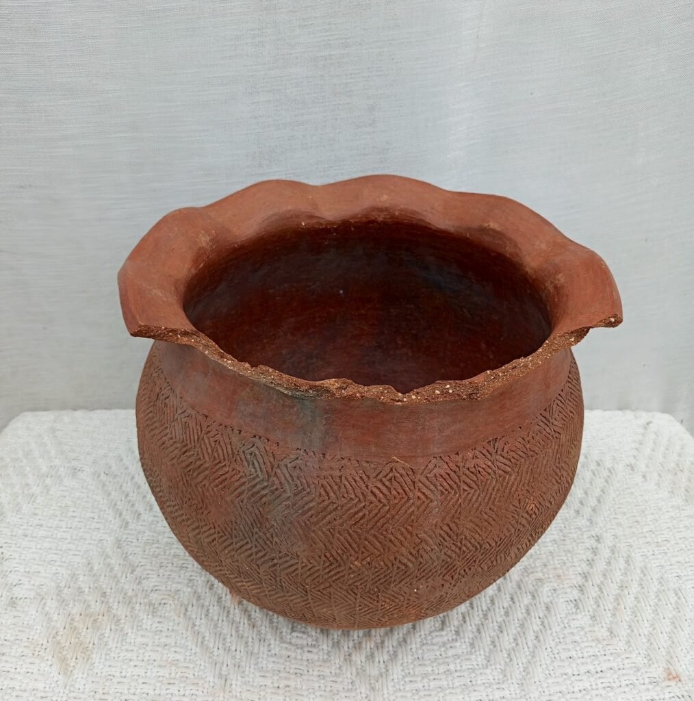 Crafted clay pot