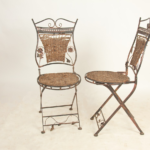 Foldable wrought iron chair