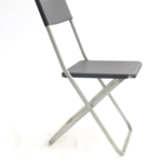 black foldable metal chair