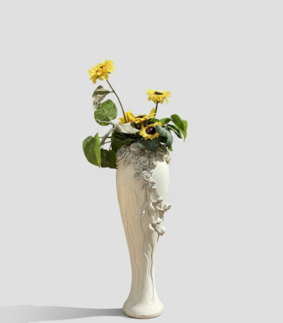 Ornate Relief Floor Vase