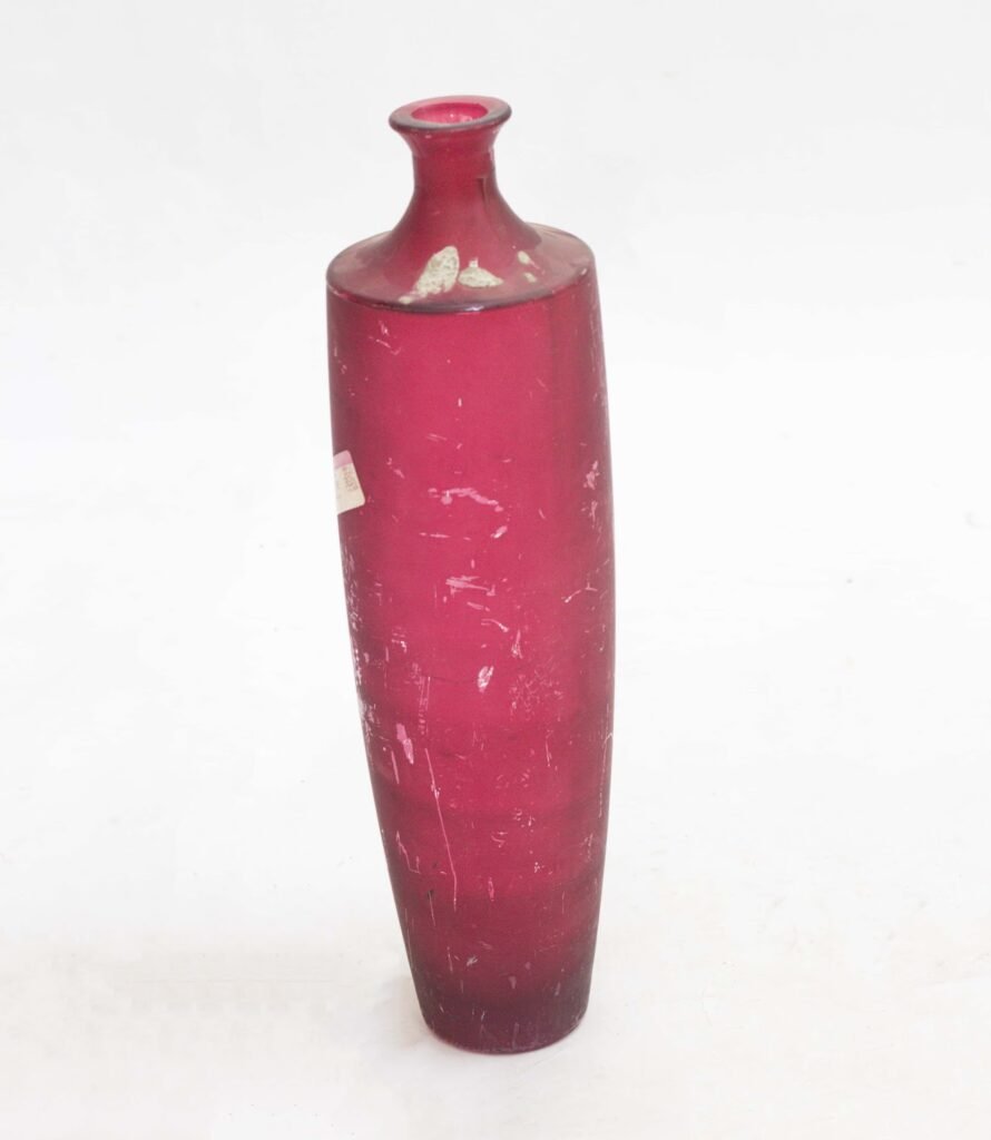 Red glass vase