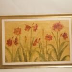 Wooden-frame flower painting