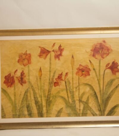 Wooden-frame flower painting