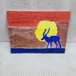 Antelope stencil painting