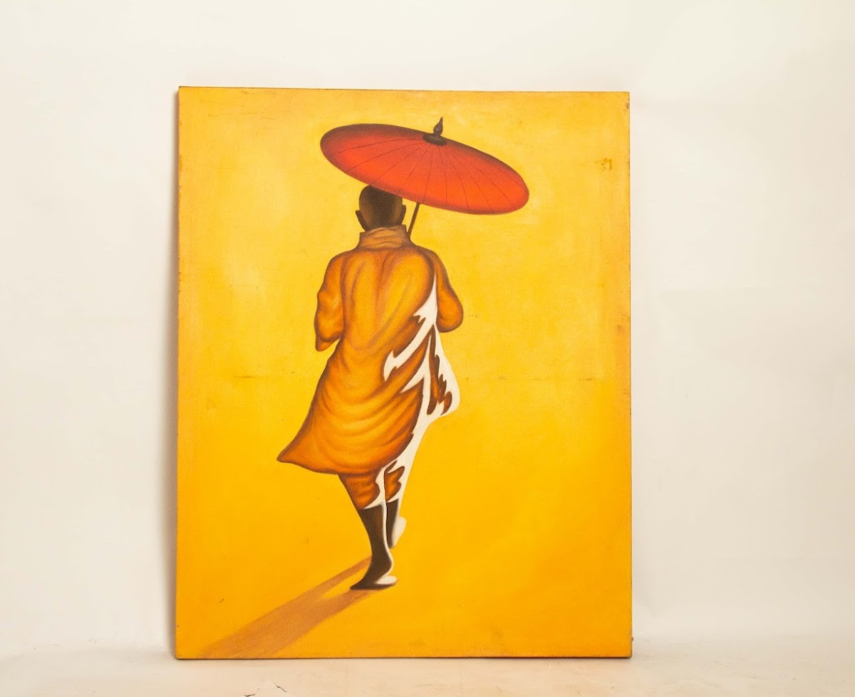 Man with Umbrella Painting Man with Umbrella Painting - Image 1