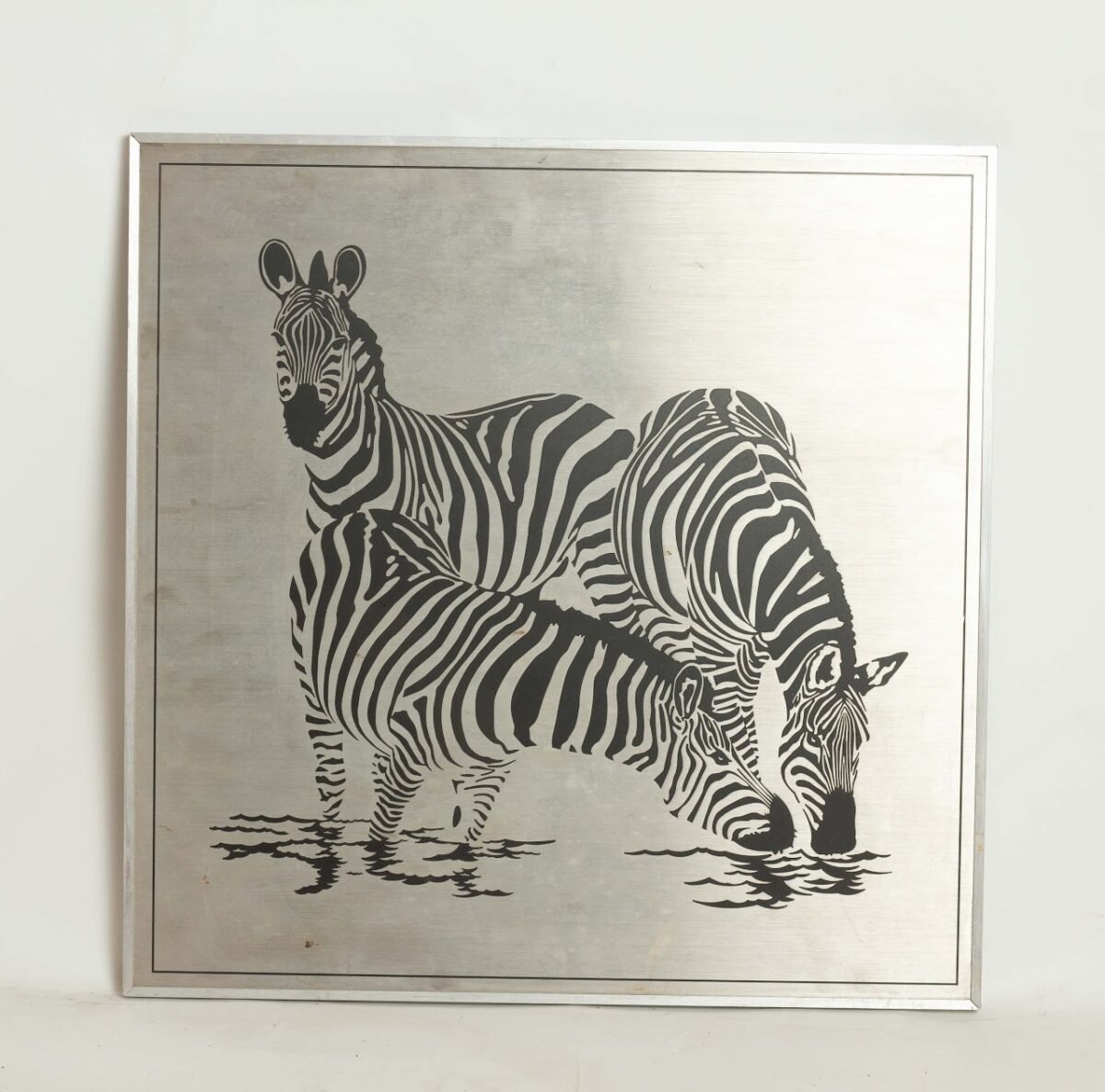Zebra Art with Metal Frame Zebra Art with Metal Frame - Image 1