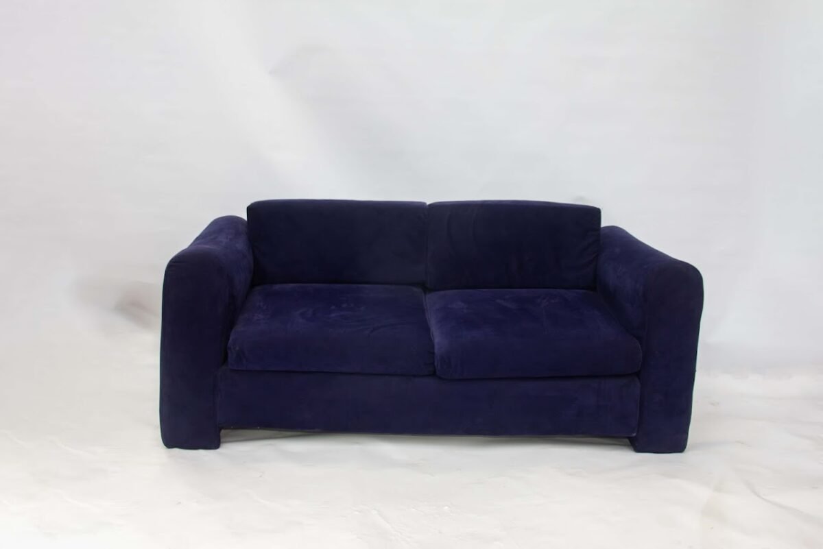 2 Seater Blue Cushion Chair Blue Cushion Chair - Image 1
