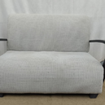 2-Seater wooden white arm sofa