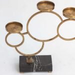 3-arm Gold circle candle stand