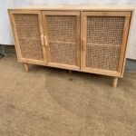 3-door rattan storage sideboard