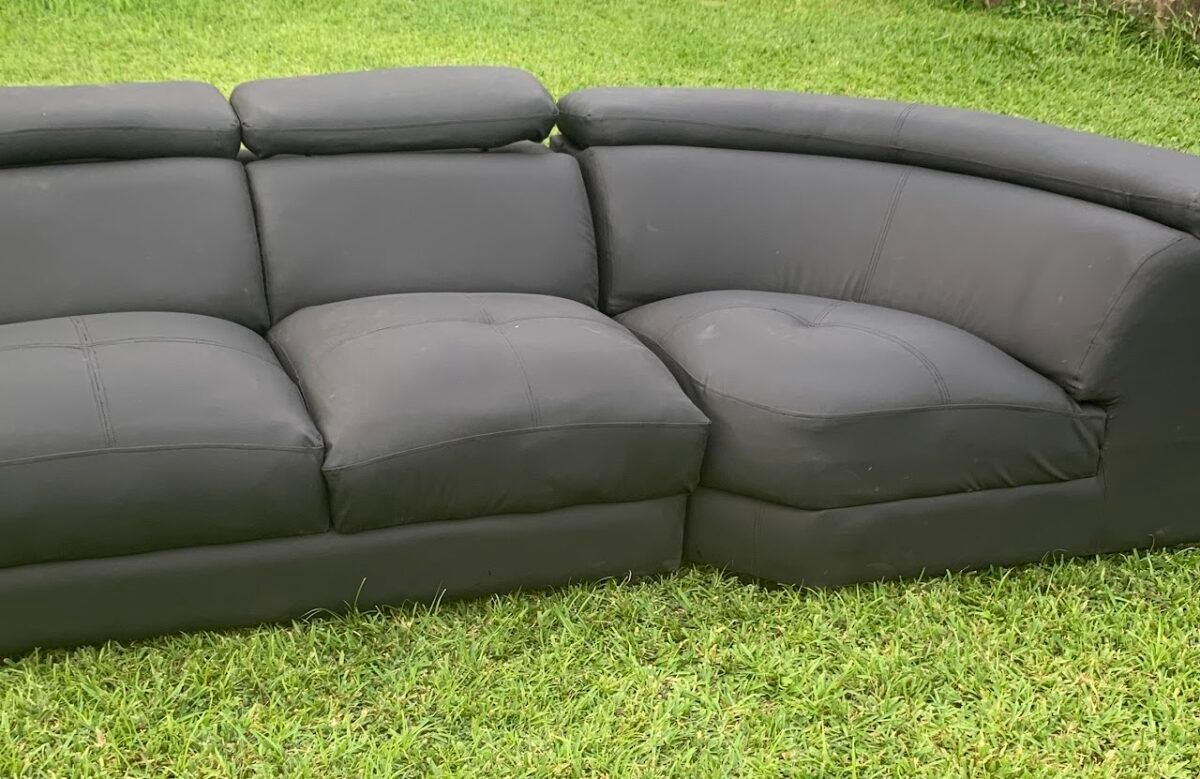 3-seater Leather Sofa Couch - Image 1