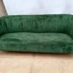 Green velvet sofa