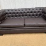 3-seater leather chesterfield sofa