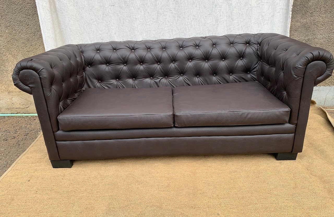 3-seater leather chesterfield sofa 3-seater leather chesterfield sofa - Image 1