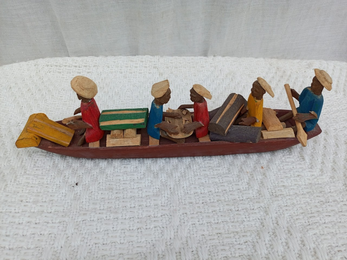 African wooden canoe sculpture African Wooden Canoe Sculpture - Image 1