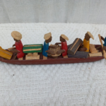 African wooden canoe sculpture