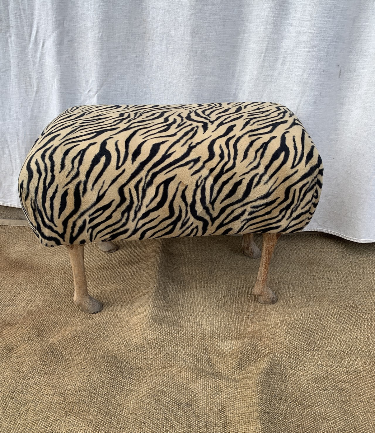 Animal Skin Ottoman - Image 1