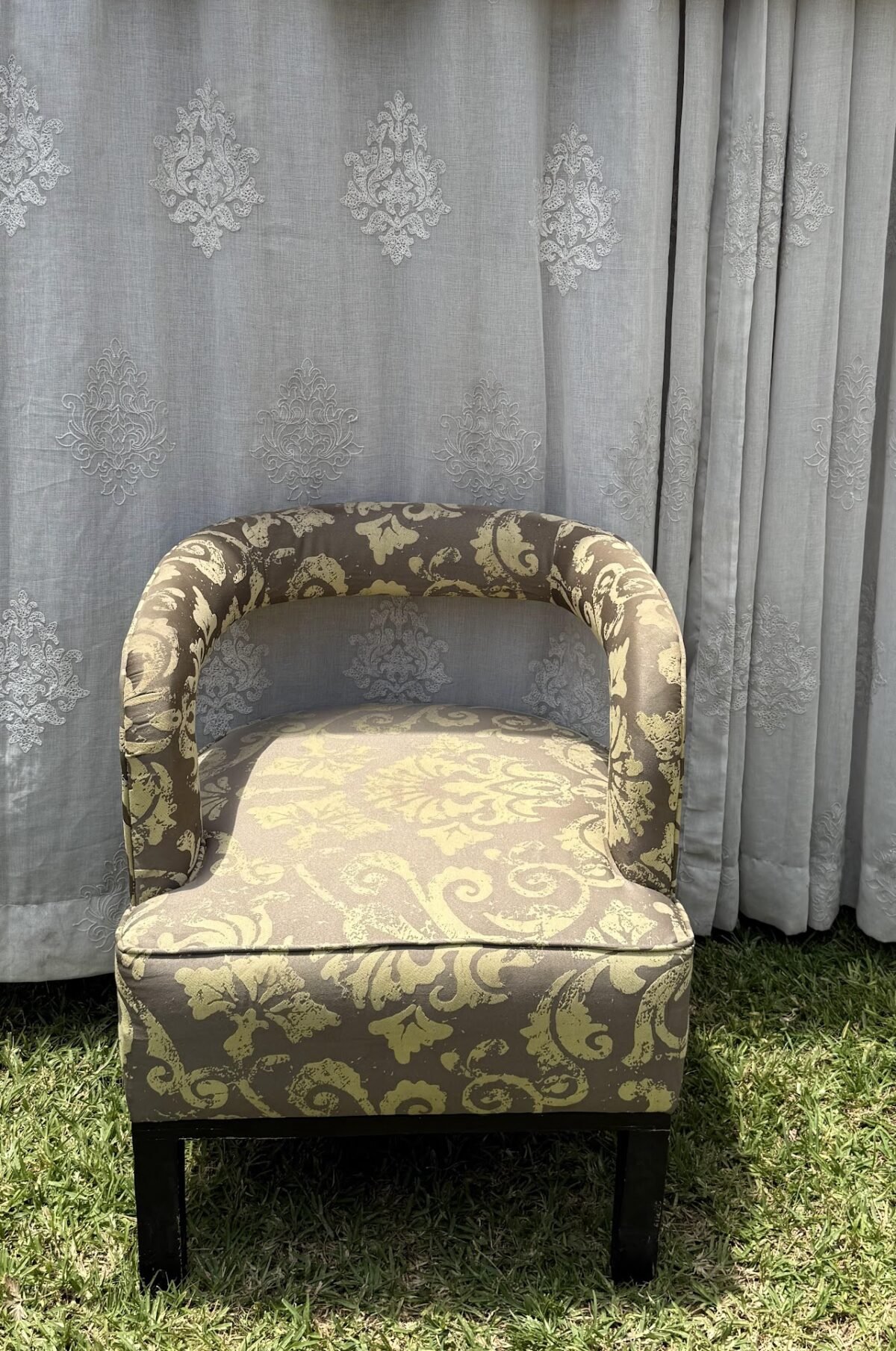 Barrel-Back Damask Accent Chair Barrel-Back Damask Accent Chair - Image 1