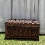 Benin-Style Carved Wood Chest