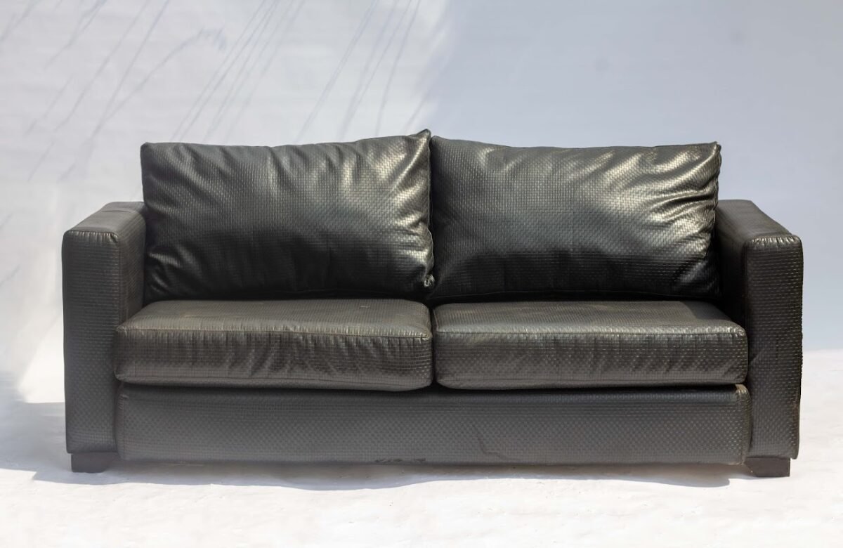 Black Leather Sofa Black Leather Sofa - Image 1