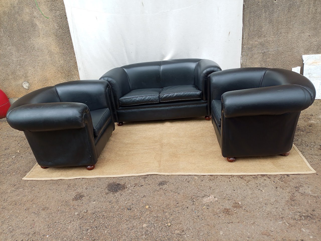 Black Leather chair Single Seater Black Leather Sofa - Image 1