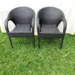 Black Plastic rattan chair