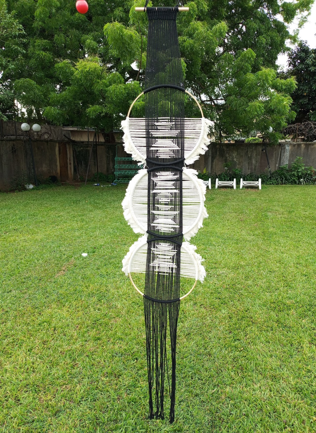 Black and White Knitted wall decor Black and White Knitted wall decor - Image 1