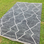Black and white stripes pattern rug