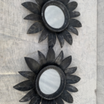 Black sunflower Wall Mirror