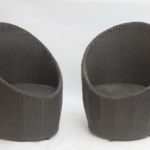 Black wicker chair