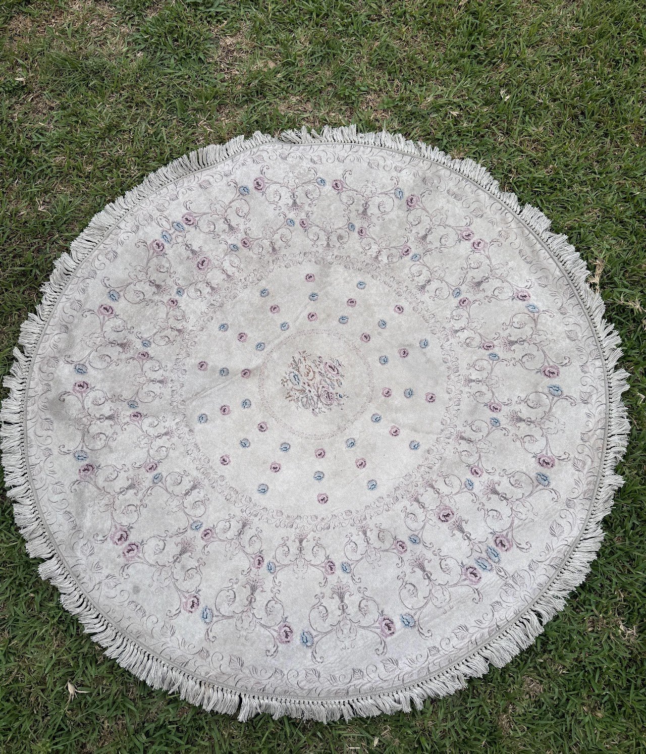 Boho Floral Round Area Rug Boho Floral Round Area Rug - Image 1