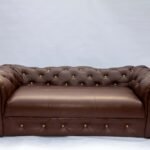 Brown 2-seater Leather Couch