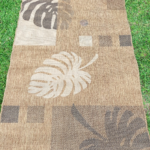 Brown Leaf Patterned Area Rug