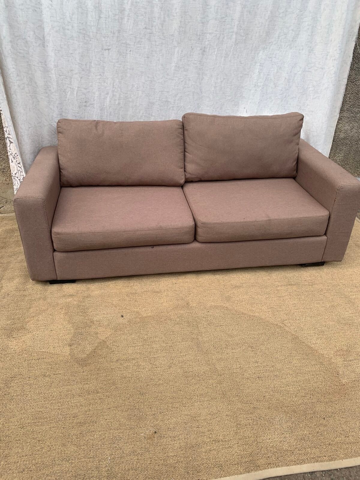 Brown Modern 2-Seater Sofa - Image 1