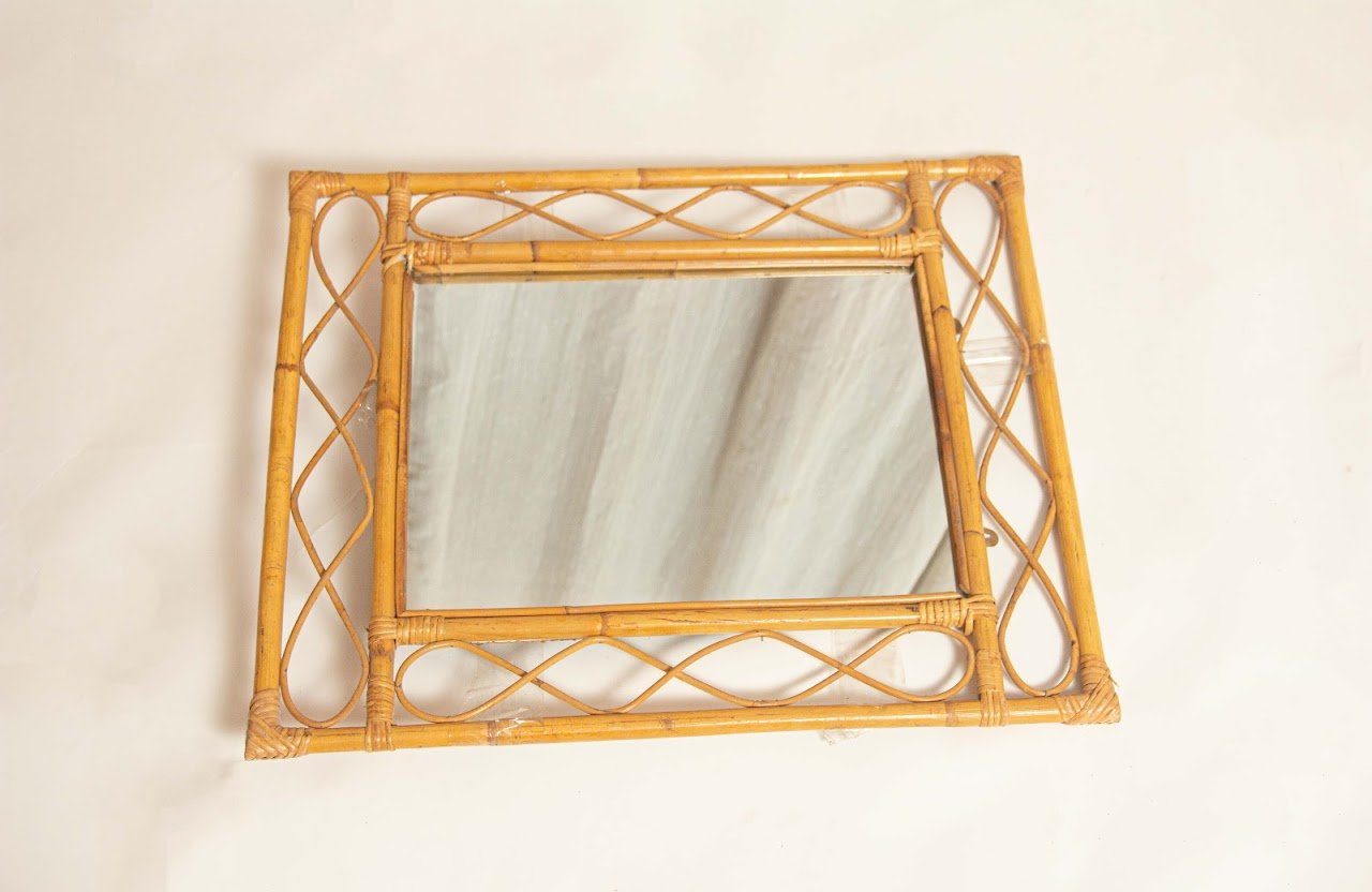 Brown Rattan Frame mirror Brown Rattan Frame mirror - Image 1