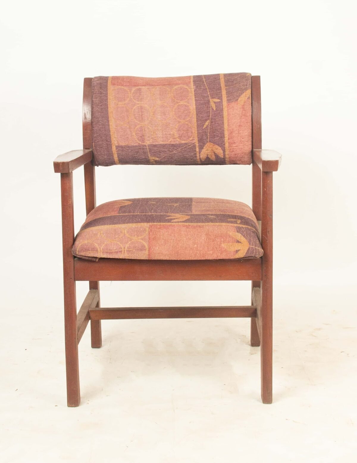 Brown Wooden Arm Chair - Image 1
