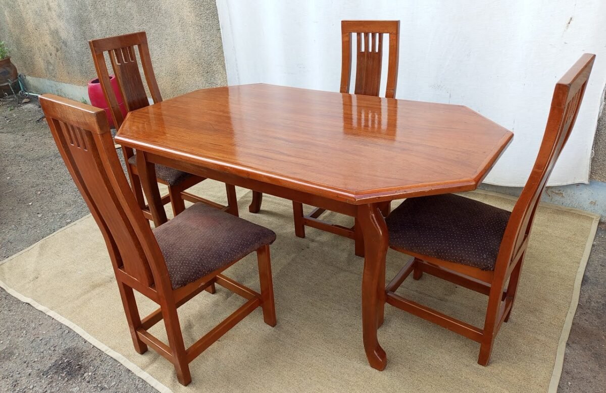 Brown Wooden Dining Set Brown Wooden Dining Set - Image 1