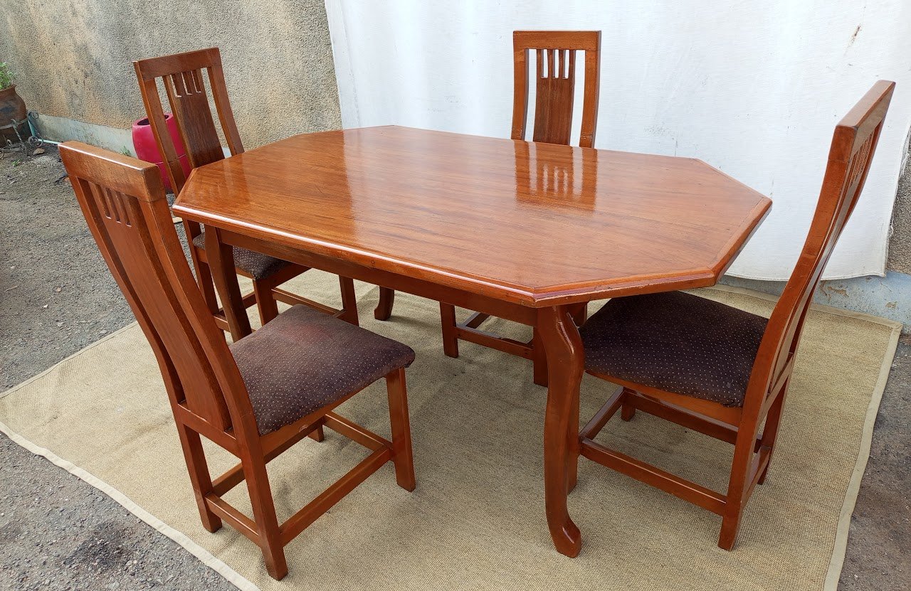 Brown Wooden Dining Set Brown Wooden Dining Set - Image 1