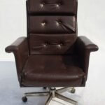 Brown leather accent Chair