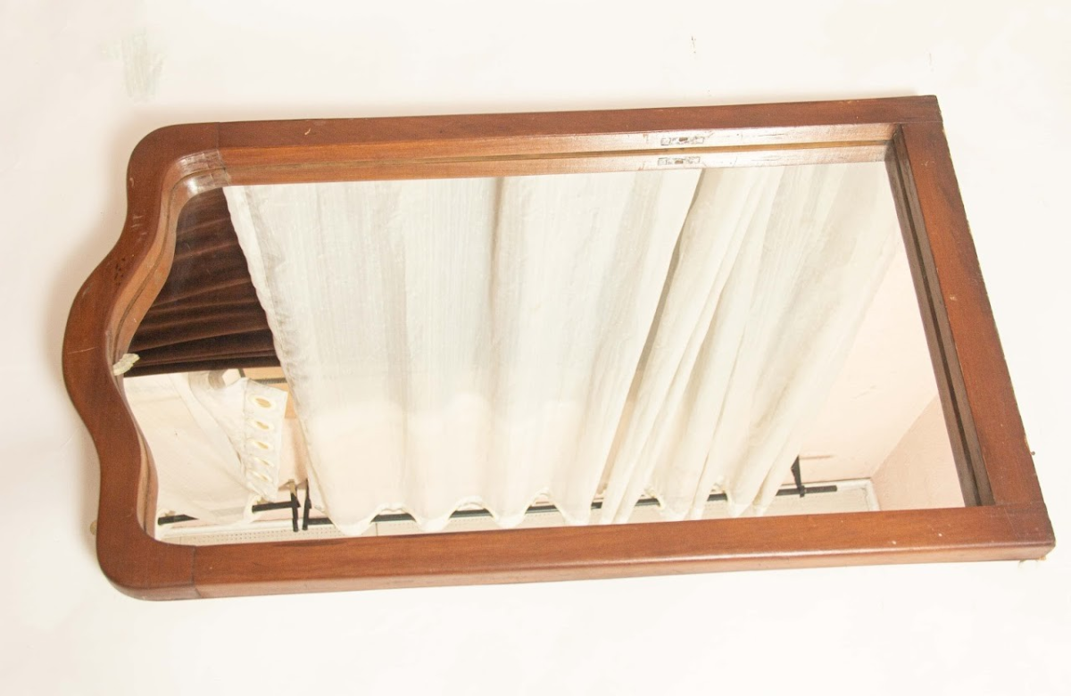 Brown wooden frame mirror 8 Brown wooden frame mirror - Image 1
