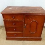 Brown wooden vintage shelf