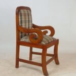 Checkered Wooden Arm Chair