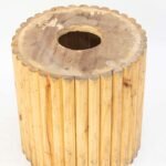 Circular wooden side table