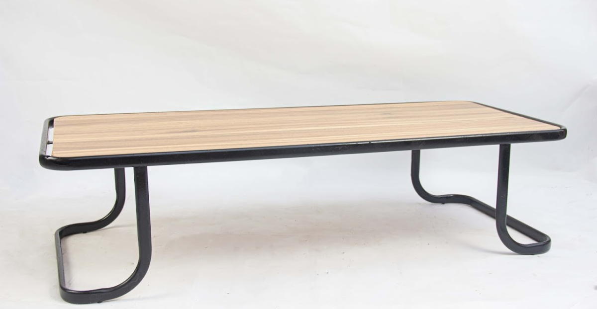 Coffee Table Low-Profile Metal Coffee Table (Wood Top) - Image 1