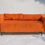 Comfy orange 3-seater sofa